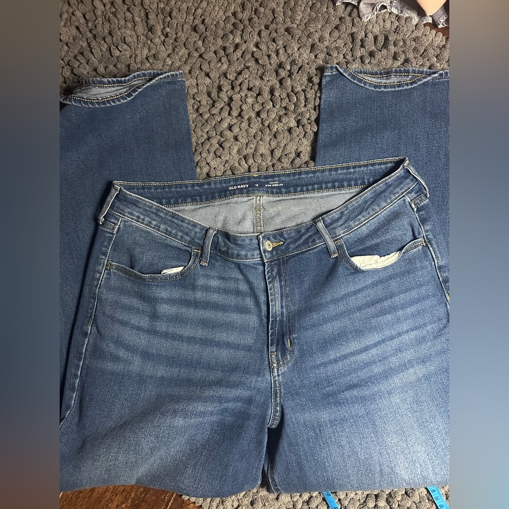 Old Navy high rise wow wide leg Classic Blue Denim Jeans